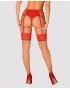 Obsessive Rediosa Stockings, Γυναικεία Καλτσοδέτα με δαντέλα ΚΟΚΚΙΝΗ